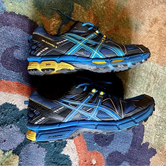 Asics Blue and Yellow Athletic Shoes Lightweight Breathable Design - Picture 5 of 16